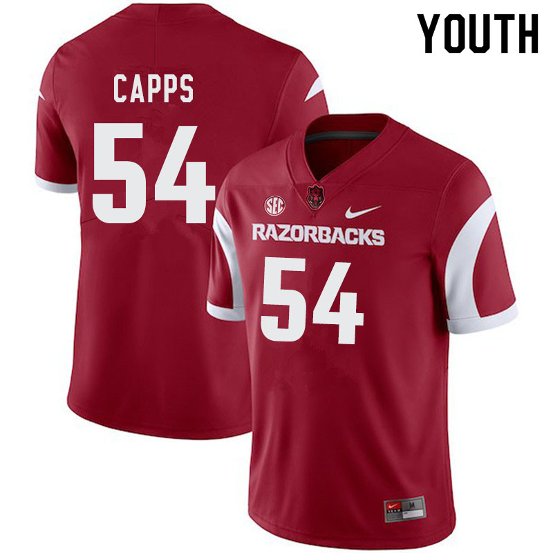 Youth #54 Austin Capps Arkansas Razorbacks College Football Jerseys-Cardinal